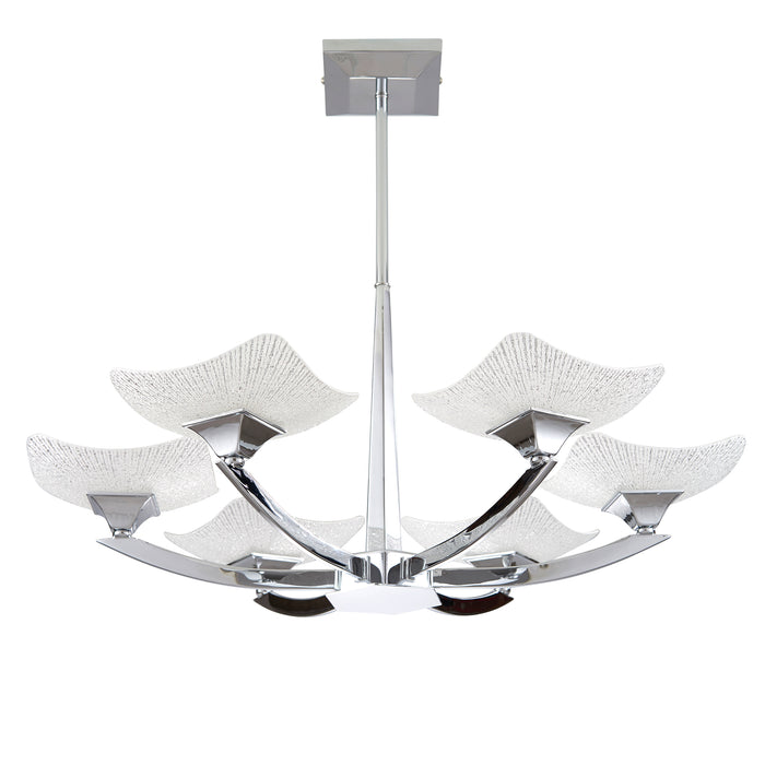Endon AYRES-6CH Ayres 6lt Semi flush Chrome plate & scavo glass 6 x 33W G9 clear capsule (Required) - westbasedirect.com