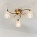 Endon BOYER-3AB Boyer 3lt Semi flush Antique brass plate & clear glass 3 x 33W G9 clear capsule (Required) - westbasedirect.com