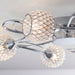 Endon AHERNE-5CH Aherne 5lt Semi flush Chrome plate with clear glass & chrome wire 5 x 33W G9 clear capsule (Required) - westbasedirect.com