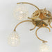 Endon BOYER-5AB Boyer 5lt Semi flush Antique brass plate & clear glass 5 x 33W G9 clear capsule (Required) - westbasedirect.com
