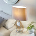 Endon KEW-TLGO Kew 1lt Table Gold tinted glass & mink fabric 10W LED E27 (Required) - westbasedirect.com