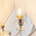 Endon 60180 Nixon 2lt Wall Bright nickel plate & vintage white fabric 2 x 40W E14 candle (Required) - westbasedirect.com