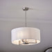 Endon 60241 Daley 3lt Pendant Matt nickel plate & vintage white fabric 3 x 40W E14 candle (Required) - westbasedirect.com