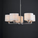 Endon 60257 Daley 5lt Pendant Matt nickel plate & vintage white fabric 5 x 40W E14 candle (Required) - westbasedirect.com