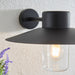 Endon 60798 Fenwick 1lt Wall Textured black & clear glass 40W E27 GLS (Required) - westbasedirect.com