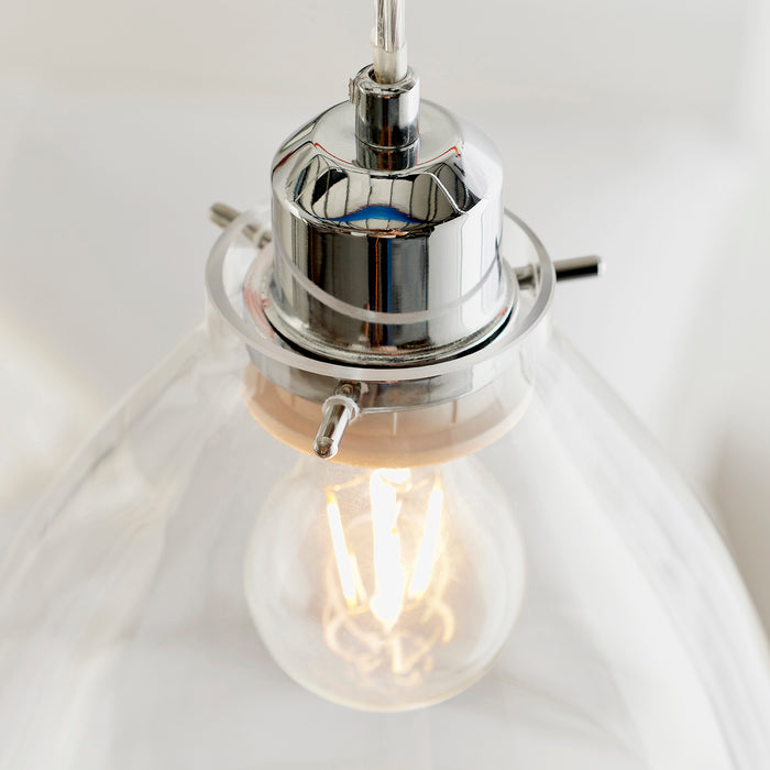 Endon 60874 Elstow 1lt Pendant easyfit Clear glass & chrome plate 60W E27 or B22 GLS (Required) - westbasedirect.com