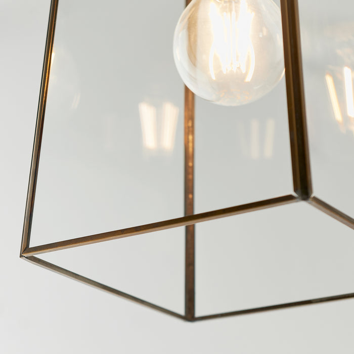 Endon 60892 Beaumont 1lt Pendant easyfit Clear glass & antique brass plate 60W E27 or B22 GLS (Required) - westbasedirect.com
