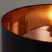 Endon 61149 Waldorf 1lt Table Copper glass & black fabric 60W E27 GLS (Required) - westbasedirect.com