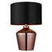 Endon 61149 Waldorf 1lt Table Copper glass & black fabric 60W E27 GLS (Required) - westbasedirect.com