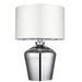 Endon 61198 Waldorf 1lt Table Chrome glass & ivory fabric 60W E27 GLS (Required) - westbasedirect.com