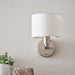 Endon 61608 Daley 1lt Wall Matt nickel plate & vintage white fabric 40W E14 golf (Required) - westbasedirect.com