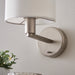 Endon 61608 Daley 1lt Wall Matt nickel plate & vintage white fabric 40W E14 golf (Required) - westbasedirect.com