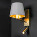 Endon 69092 Harvey 2lt Wall Brushed satin gold finish & vintage white fabric 40W E14 golf & 4W LED (SMD 3535) Warm White (Required) - westbasedirect.com