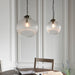 Endon 71124 Brydon 1lt Pendant Antique brass plate & clear ribbed glass 10W LED E27 (Required) - westbasedirect.com