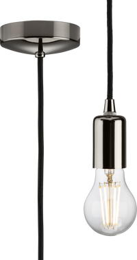 Knightsbridge 8270LBN 1.8m E27 Contemporary Pendant Set - Black Nickel