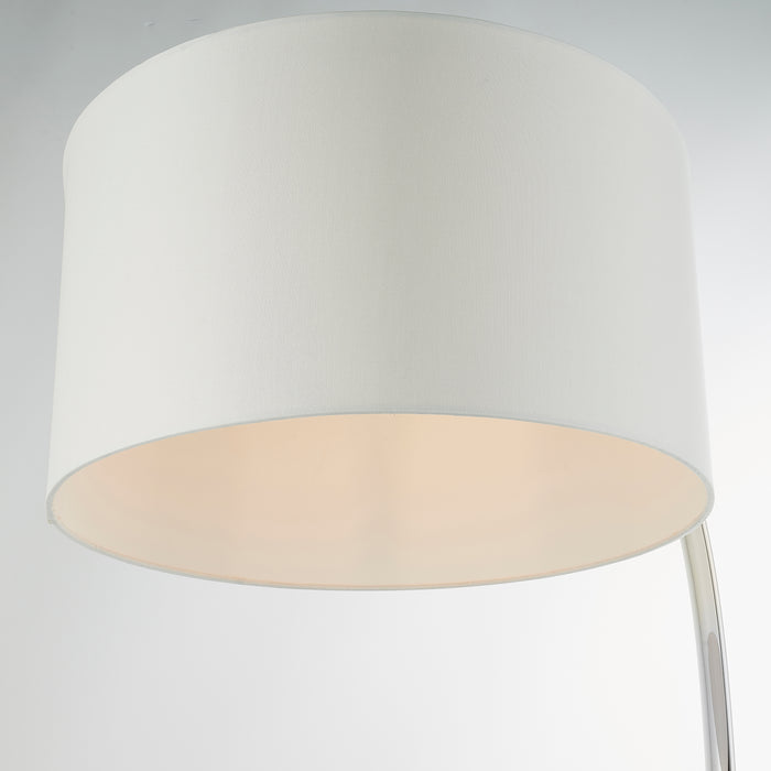 Endon 72388 Josephine 1lt Floor Bright nickel plate & vintage white fabric 60W E27 GLS (Required) - westbasedirect.com