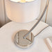 Endon 72389 Josephine 1lt Table Bright nickel plate & vintage white fabric 40W E14 golf (Required) - westbasedirect.com