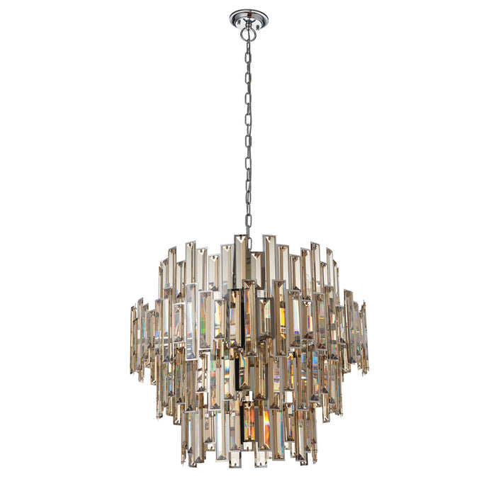 Endon 72746 Viviana 15lt Pendant Chrome plate & champagne crystal 15 x 40W E14 candle (Required) - westbasedirect.com
