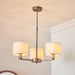 Endon 73016 Daley 3lt Pendant Dark antique bronze plate & marble fabric 3 x 40W E14 candle (Required) - westbasedirect.com