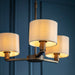 Endon 73016 Daley 3lt Pendant Dark antique bronze plate & marble fabric 3 x 40W E14 candle (Required) - westbasedirect.com