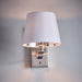Endon 73026 Harvey 1lt Wall Bright nickel plate & vintage white fabric 40W E14 golf (Required) - westbasedirect.com