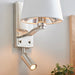 Endon 73027 Harvey 2lt Wall Bright nickel plate & vintage white fabric 40W E14 golf & 4W LED (SMD 3535) Warm White (Required) - westbasedirect.com
