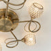 Endon 73757 Aherne 5lt Semi flush Antique brass plate with clear glass & antique brass wire 5 x 33W G9 clear capsule (Required) - westbasedirect.com