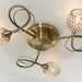 Endon 73758 Aherne 3lt Semi flush Antique brass plate with clear glass & antique brass wire 3 x 33W G9 clear capsule (Required) - westbasedirect.com