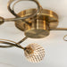 Endon 73758 Aherne 3lt Semi flush Antique brass plate with clear glass & antique brass wire 3 x 33W G9 clear capsule (Required) - westbasedirect.com