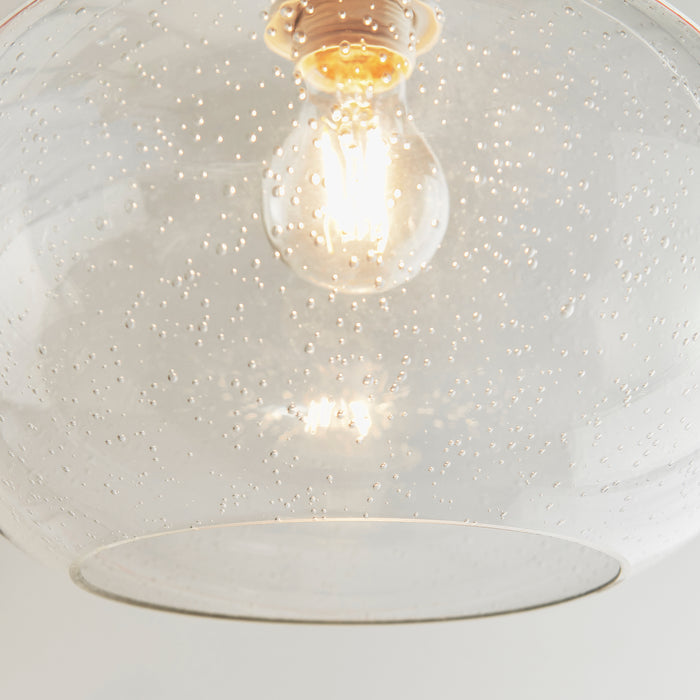 Endon 73974 Dimitri 1lt Pendant easyfit Clear bubble glass 40W E27 or B22 GLS (Required) - westbasedirect.com