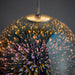 Endon 74939 Stellar 1lt Pendant Chrome holographic glass & chrome plate 23W E27 GLS (Required) - westbasedirect.com