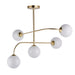 Endon 75939 Otto 5lt Semi flush Satin brass plate & opal glass 5 x 3W LED G9 (Required) - westbasedirect.com