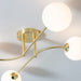 Endon 75959 Otto 4lt Semi flush Satin brass plate & opal glass 4 x 3W LED G9 (Required) - westbasedirect.com