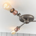 Endon 76124 Hal 3lt Semi flush Aged pewter & aged copper plate 3 x 40W E27 GLS (Required) - westbasedirect.com
