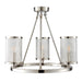 Endon 76261 Easton 3lt Semi flush Bright nickel plate & ribbed bubble glass 3 x 40W E14 candle (Required) - westbasedirect.com