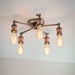 Endon 76336 Hal 5lt Semi flush Aged pewter & aged copper plate 5 x 40W E27 GLS (Required) - westbasedirect.com