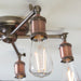 Endon 76336 Hal 5lt Semi flush Aged pewter & aged copper plate 5 x 40W E27 GLS (Required) - westbasedirect.com