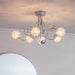 Endon 76349 Auria 6lt Semi flush Chrome plate & clear glass with chrome beaded wire 6 x 3W LED G9 (Required) - westbasedirect.com