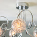 Endon 76349 Auria 6lt Semi flush Chrome plate & clear glass with chrome beaded wire 6 x 3W LED G9 (Required) - westbasedirect.com