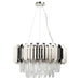 Endon 76430 Valetta 6lt Pendant Clear crystal & polished stainless steel 6 x 40W E14 candle (Required) - westbasedirect.com