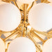 Endon 76499 Oscar 28lt Pendant Satin brass plate & gloss white glass 28 x 18W G9 clear capsule (Required) - westbasedirect.com