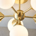 Endon 76501 Oscar 6lt Semi flush Satin brass plate & gloss white glass 6 x 18W G9 clear capsule (Required) - westbasedirect.com