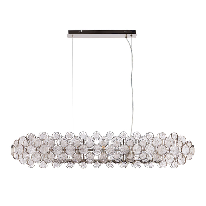Endon 76507 Marella 8lt Pendant Bright nickel plate & clear glass 8 x 7W LED E14 (Required) - westbasedirect.com