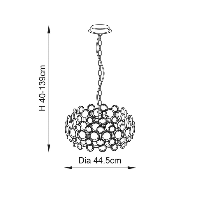 Endon 76509 Marella 4lt Pendant Bright nickel plate & clear glass 4 x 7W LED E14 (Required) - westbasedirect.com