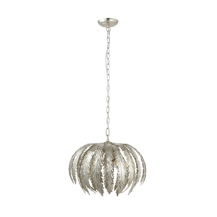 Endon 76678 Delphine 3lt Pendant Silver leaf 3 x 40W E14 candle (Required) - westbasedirect.com