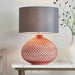 Endon 77097 Livia 1lt Table Copper glass & grey fabric 60W E27 GLS (Required) - westbasedirect.com