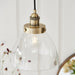 Endon 77272 Hansen 1lt Pendant Antique brass plate & clear glass 40W E27 GLS (Required) - westbasedirect.com