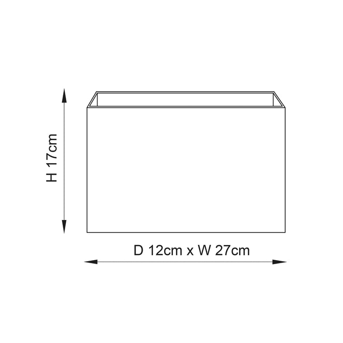 Endon 77476 Rectangular 1lt Shade Grey fabric 40W E27 or B22 GLS (Required) - westbasedirect.com