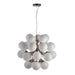 Endon 77587 Oscar 28lt Pendant Satin nickel plate & gloss white glass 28 x 18W G9 clear capsule (Required) - westbasedirect.com