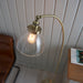 Endon 77860 Hansen 1lt Floor Antique brass plate & clear glass 40W E27 GLS (Required) - westbasedirect.com